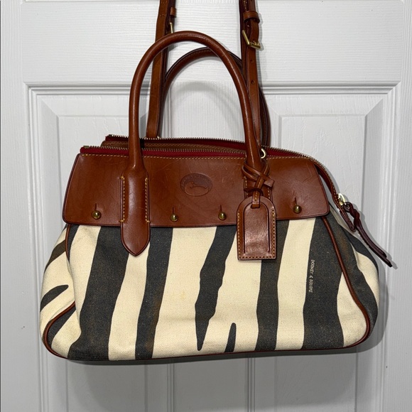 Dooney & Bourke Handbags - Vintage Dooney & Bourke Tan and Black Zebra Satchel